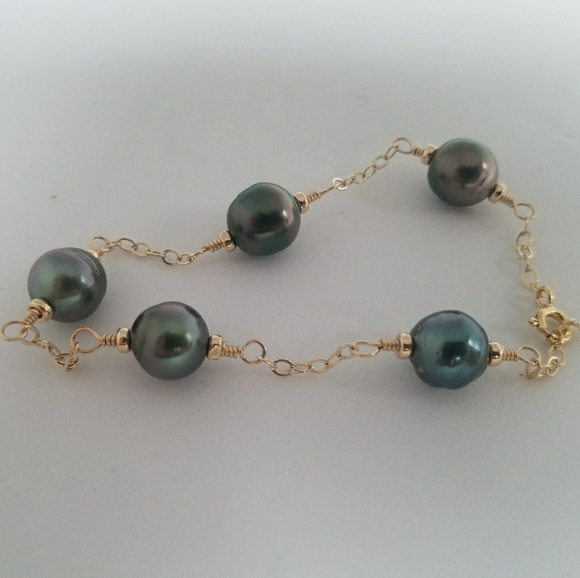 Tahitian pearl bracelet gold filled silver starfis - Picture 2 of 8